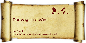 Mervay István névjegykártya